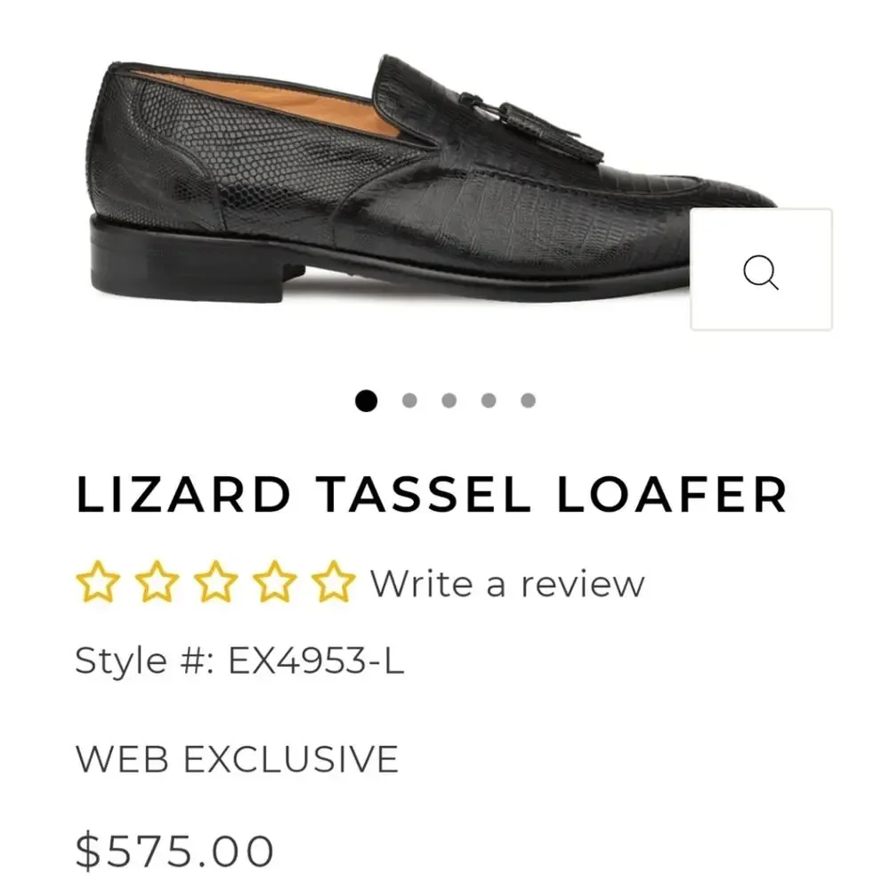 MEZLAN sz 11 LIZARD TASSEL LOAFER black excellent condition ORIG $575